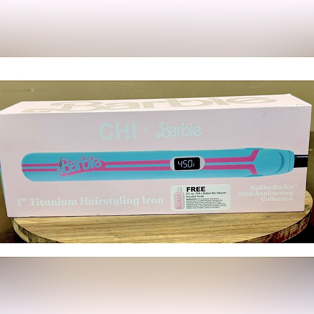 x Barbie 1" Titanium Hairstyling Iron - Blue and Pink